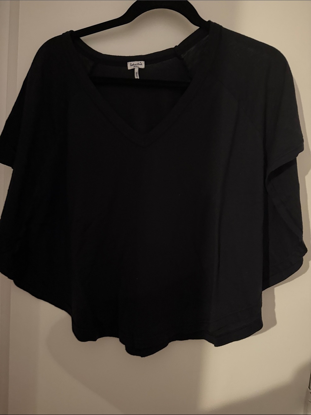 Splendid Black V-Neck Crop Top